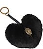 Kurt Geiger London Heart Faux Fur Bag Charm Key Chain, Color:Black - Image 2
