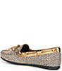 Color:Beige - Image 3 - Houndstooth Rhinestone Studded Eagle Bow Detail Moccasins