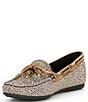 Color:Beige - Image 4 - Houndstooth Rhinestone Studded Eagle Bow Detail Moccasins