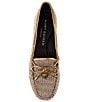 Color:Beige - Image 5 - Houndstooth Rhinestone Studded Eagle Bow Detail Moccasins