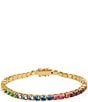Color:Rainbow - Image 1 - Jewel Rainbow Tennis Line Bracelet