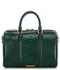 Kurt Geiger London Kensington Boston Snake Satchel Bag, Color:Dark Green - Image 2