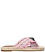 Color:Pink Combo - Image 2 - Kensington Cross Strap Tweed and Raffia Espadrille Sandals