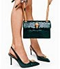 Kurt Geiger London Kensington Dark Green Snake Shoulder Bag, Color:Dark Green - Image 5