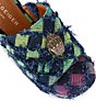 Color:Blue - Image 4 - Kensington Denim Checkered Slip On Wedge Mule Sandals