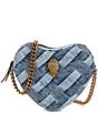 Kurt Geiger London Kensington Denim Heart Crossbody Bag - Image 1