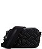 Color:Black - Image 1 - Kensington Drench Black Quilted Leather Small Camera Crossbody Bag