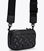 Color:Black - Image 3 - Kensington Drench Black Quilted Leather Small Camera Crossbody Bag