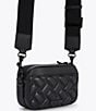 Kurt Geiger London Kensington Drench Black Quilted Leather Small Camera Crossbody Bag