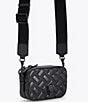 Kurt Geiger London Kensington Drench Black Quilted Leather Small Camera Crossbody Bag