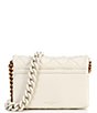 Color:Natural - Image 2 - Kensington Drench Mini Flap Quilted Leather Crossbody Bag