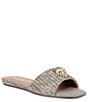 Color:Beige - Image 1 - Kensington Eagle Head Detail Flat Slide Sandals