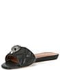 Color:Black - Image 4 - Kensington Quilted Flat Leather Sandals