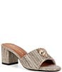 Color:Beige - Image 1 - Kensington Glitz Rhinestone Block Heel Mule Sandals