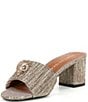 Color:Beige - Image 4 - Kensington Glitz Rhinestone Block Heel Mule Sandals