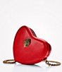 Color:Dark Red - Image 5 - Kensington Leather Heart Crossbody Bag