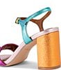 Color:Multi - Image 3 - Kensington Langley Colorblock Metallic Leather Block Heel Dress Sandals
