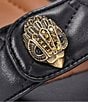 Color:Black - Image 5 - Kensington Langley Quilted Leather Eagle Ornament Block Heel Dress Sandals
