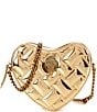 Kurt Geiger London Metallic Kensington Leather Gold Drench Heart Crossbody Bag, Color:Gold - Image 1