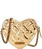 Kurt Geiger London Metallic Kensington Leather Gold Drench Heart Crossbody Bag, Color:Gold - Image 2