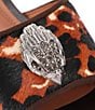Kurt Geiger London Kensington Leopard Eagle Ornament Flat Slip-On Sandals - Image 4