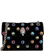 Color:Charcoal - Image 1 - Kensington Mini Velvet Jewels Crossbody Bag