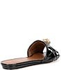Color:Black - Image 2 - Kensington Patent Leather Eagle Head Detail Flat Slide Sandals
