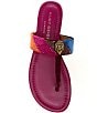 Kurt Geiger London Kensington Crystal Embellished Colorblock Logo Ornament T-Bar Sandals, Color:Pink Multi - Image 5