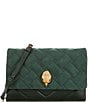 Kurt Geiger London Kensington Quilted Leather Duet Green Crossbody Bag, Color:Green - Image 1