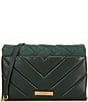 Kurt Geiger London Kensington Quilted Leather Duet Green Crossbody Bag, Color:Green - Image 2