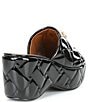 Color:Black - Image 2 - Kensington Patent Leather Quilted Eagle Head Platform Wedge Sandals