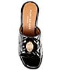Color:Black - Image 5 - Kensington Patent Leather Quilted Eagle Head Platform Wedge Sandals