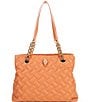 Color:Rust - Image 1 - Gold Hardware Kensington Quilted Tote Bag