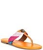 Color:Multi - Image 1 - Kensington Rainbow Fabric Eagle Head T-Bar Sandals