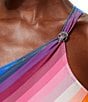Color:Multi - Image 3 - Kensington Rainbow Stripe One Shoulder High-Cut Leg One Piece Swimsuit