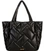 Color:Black - Image 2 - Kensington Shopper Puff Tote Bag