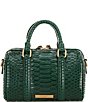 Kurt Geiger London Kensington Small Boston Croc Satchel Bag, Color:Dark Green - Image 2