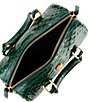 Kurt Geiger London Kensington Small Boston Croc Satchel Bag, Color:Dark Green - Image 3