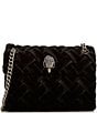 Kurt Geiger London Kensington Velvet Mini Kensington Crossbody Bag, Color:Black - Image 1