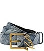 Kurt Geiger London Kurt Script Denim Woven Belt - Image 1