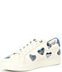 Color:Navy - Image 4 - Lane Love Denim Heart Lace-Up Sneakers