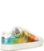 Color:Green - Image 2 - Lane Stripe Metallic Rainbow Sneakers