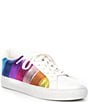 Color:Multi - Image 1 - Lane Stripe Metallic Rainbow Sneakers