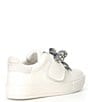 Color:White - Image 2 - Laney Eagle Head Crystal Bow Leather Platform Sneakers