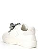 Color:White - Image 3 - Laney Eagle Head Crystal Bow Leather Platform Sneakers