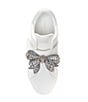 Color:White - Image 5 - Laney Eagle Head Crystal Bow Leather Platform Sneakers