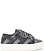 Color:Black - Image 1 - Laney Octavia Jeweled Patchwork Denim Platform Sneakers