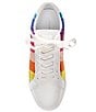 Color:Multi - Image 5 - Laney Metallic Rainbow Stripe Rhinestone Embellished Platform Sneakers
