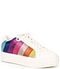 Color:Multi - Image 1 - Laney Metallic Rainbow Stripe Rhinestone Embellished Platform Sneakers