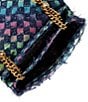 Color:Denim - Image 3 - Large Frayed Rainbow Denim Kensington Shoulder Bag